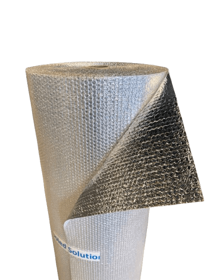 Folie izolatoare la rolă 150cm x 50m x 4mm (aluminiu + folie cu bule)